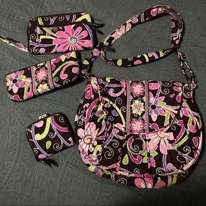 Vera Bradley Purple Punch Purse Wallet Bag Set